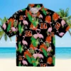 Cincinnati Bengals Hawaiian Shirt � Flamingo Foliage Orange Green, Casual Button Down For Men & Women