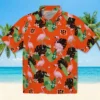 Cincinnati Bengals Hawaiian Shirt � Flamingo Leaf Motif Orange, Casual Button Down For Men & Women