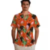 Cincinnati Bengals Hawaiian Shirt � Flamingo Leaf Motif Orange, Casual Button Down For Men & Women