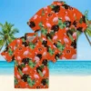 Cincinnati Bengals Hawaiian Shirt � Flamingo Leaf Motif Orange, Casual Button Down For Men & Women