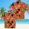 Cincinnati Bengals Hawaiian Shirt � Flamingo Leaves Orange, Casual Button Down For Men & Women
