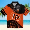 Cincinnati Bengals Hawaiian Shirt � Football Wave Orange Black, Casual Button Down For Men & Women