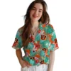 Cincinnati Bengals Hawaiian Shirt � Personalized Hibiscus Blossoms Orange, Casual Button Down For Men & Women