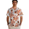 Cincinnati Bengals Hawaiian Shirt � Hibiscus Palm Leaves Orange White, Casual Button Down For Men & Women