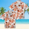 Cincinnati Bengals Hawaiian Shirt � Hibiscus Palm Leaves Orange White, Casual Button Down For Men & Women