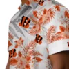 Cincinnati Bengals Hawaiian Shirt � Hibiscus Palm Leaves Orange White, Casual Button Down For Men & Women