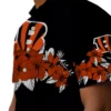 Cincinnati Bengals Hawaiian Shirt � Hibiscus Stripe Orange Black, Casual Button Down For Men & Women