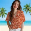 Cincinnati Bengals Hawaiian Shirt � Leafy Pattern Orange, Casual Button Down For Men & Women
