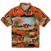 Cincinnati Bengals Hawaiian Shirt � Palm Horizon Orange, Casual Button Down For Men & Women