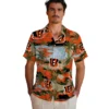 Cincinnati Bengals Hawaiian Shirt � Palm Horizon Orange, Casual Button Down For Men & Women