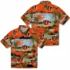 Cincinnati Bengals Hawaiian Shirt � Palm Horizon Orange, Casual Button Down For Men & Women