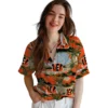 Cincinnati Bengals Hawaiian Shirt � Palm Horizon Orange, Casual Button Down For Men & Women