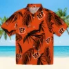 Cincinnati Bengals Hawaiian Shirt � Palm Leaf Orange, Casual Button Down For Men & Women