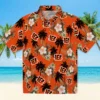 Cincinnati Bengals Hawaiian Shirt � Palm Tree Flower Orange, Casual Button Down For Men & Women