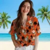 Cincinnati Bengals Hawaiian Shirt � Palm Tree Flower Orange, Casual Button Down For Men & Women