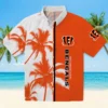 Cincinnati Bengals Hawaiian Shirt � Palm Trees Orange White, Casual Button Down For Men & Women