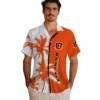 Cincinnati Bengals Hawaiian Shirt � Palm Trees Orange White, Casual Button Down For Men & Women