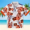 Cincinnati Bengals Hawaiian Shirt � Patriotic Hibiscus Design Orange White, Casual Button Down For Men & Women