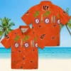 Cincinnati Bengals Hawaiian Shirt � Surfboard Palm Orange, Casual Button Down For Men & Women