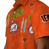 Cincinnati Bengals Hawaiian Shirt � Surfboard Palm Orange, Casual Button Down For Men & Women
