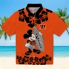 Cincinnati Bengals Hawaiian Shirt � Surfing Mickey Orange, Casual Button Down For Men & Women