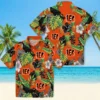 Cincinnati Bengals Hawaiian Shirt � Toucan Hibiscus Pineapple Orange Green, Casual Button Down For Men & Women
