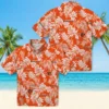 Cincinnati Bengals Hawaiian Shirt � Tropical Leaf Orange White, Casual Button Down For Men & Women