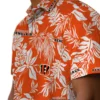 Cincinnati Bengals Hawaiian Shirt � Tropical Leaf Orange White, Casual Button Down For Men & Women