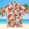 Cincinnati Bengals Hawaiian Shirt � Tropical Leaves Orange White, Casual Button Down For Men & Women