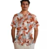 Cincinnati Bengals Hawaiian Shirt � Tropical Leaves Orange White, Casual Button Down For Men & Women
