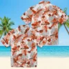 Cincinnati Bengals Hawaiian Shirt � Tropical Leaves Orange White, Casual Button Down For Men & Women