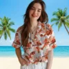 Cincinnati Bengals Hawaiian Shirt � Tropical Leaves Orange White, Casual Button Down For Men & Women