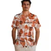 Cincinnati Bengals Hawaiian Shirt � Tropical Plants Orange White, Casual Button Down For Men & Women