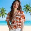 Cincinnati Bengals Hawaiian Shirt � Tropical Plants Orange White, Casual Button Down For Men & Women