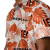 Cincinnati Bengals Hawaiian Shirt � Tropical Plants Orange White, Casual Button Down For Men & Women