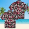 Cincinnati Reds Hawaiian Shirt - Palm Pattern Red Black Aloha Shirt