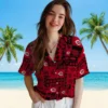 Cincinnati Reds Hawaiian Shirt - Tropical Patchwork Red Black Aloha Shirt