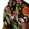 Cleveland Browns Hawaiian Shirt � Flamingo Leaves Brown, Casual Button Down For Men & Women