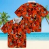 Cleveland Browns Hawaiian Shirt � Floral Toucan Brown Red, Casual Button Down For Men & Women