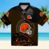 Cleveland Browns Hawaiian Shirt � Football Wave Brown Black, Casual Button Down For Men & Women