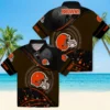 Cleveland Browns Hawaiian Shirt � Football Wave Brown Black, Casual Button Down For Men & Women