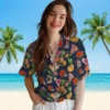 Cleveland Browns Hawaiian Shirt � Hibiscus And Fruit Navy Blue, Casual Button Down For Men & Women