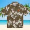 Cleveland Browns Hawaiian Shirt � Hibiscus Clusters Brown, Casual Button Down For Men & Women