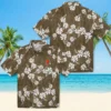 Cleveland Browns Hawaiian Shirt � Hibiscus Clusters Brown, Casual Button Down For Men & Women