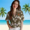 Cleveland Browns Hawaiian Shirt � Hibiscus Clusters Brown, Casual Button Down For Men & Women