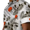 Cleveland Browns Hawaiian Shirt � Hibiscus Palm Leaves Brown White, Casual Button Down For Men & Women