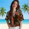 Cleveland Browns Hawaiian Shirt � Hibiscus Print Brown, Casual Button Down For Men & Women