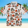 Cleveland Browns Hawaiian Shirt � Palm Island Print Brown White, Casual Button Down For Men & Women
