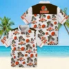 Cleveland Browns Hawaiian Shirt � Palm Island Print Brown White, Casual Button Down For Men & Women