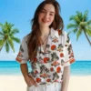 Cleveland Browns Hawaiian Shirt � Palm Island Print Brown White, Casual Button Down For Men & Women
